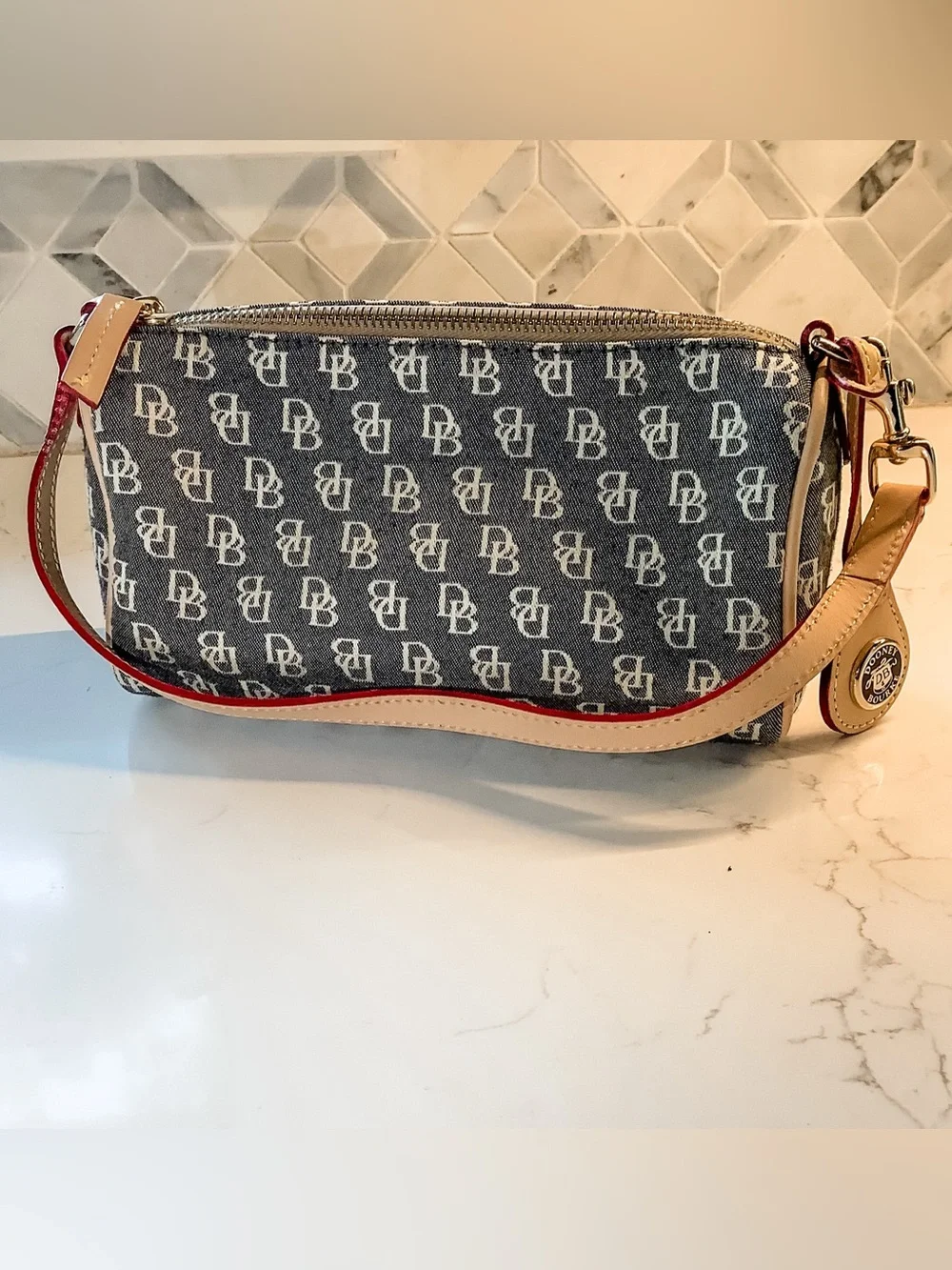 Vintage Dooney & Bourke Monogrammed Mini Barrel Bag